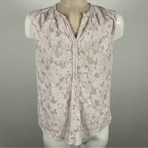 Rebecca Taylor Elegant Pink Sleeveless silk blend Lace Top 4 - Picture 1 of 9